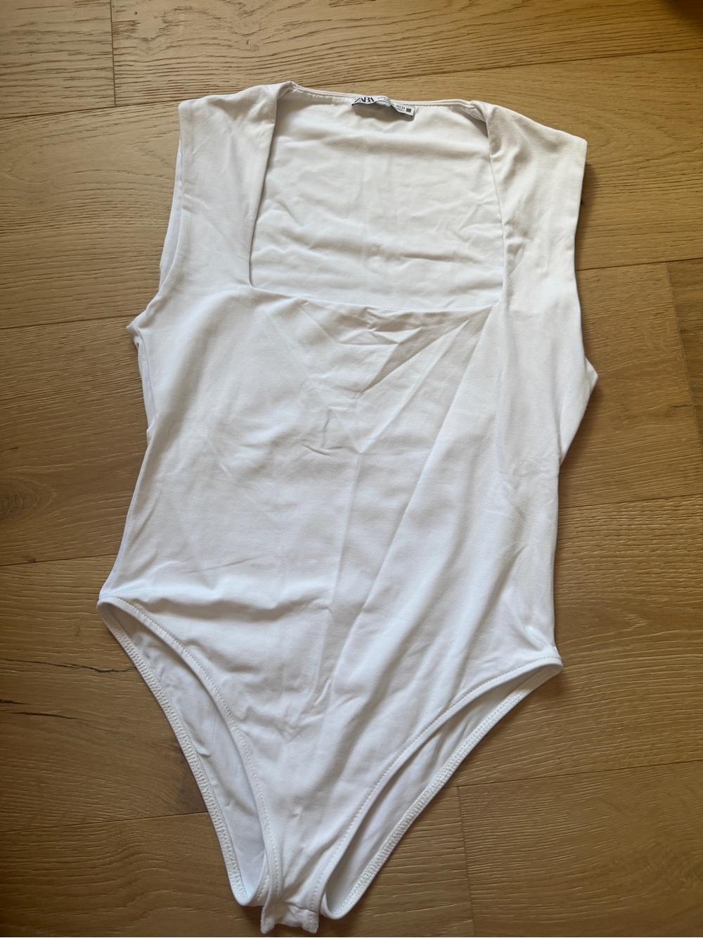 Zara Square Neck White Bodysuit - M